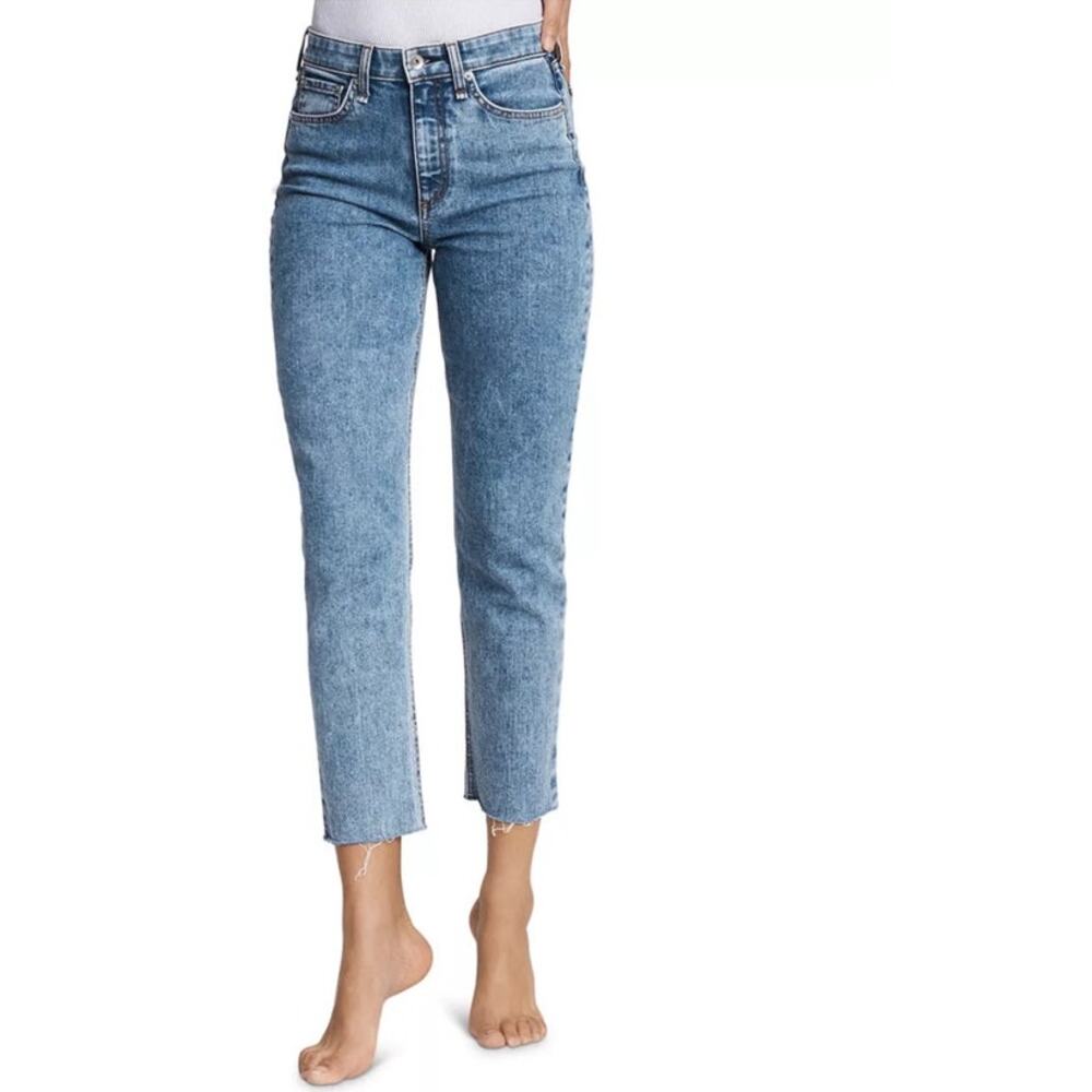 Rag & Bone Nina High Rise Ankle Cigarette Jeans in Calypso Acid Wash Size 26